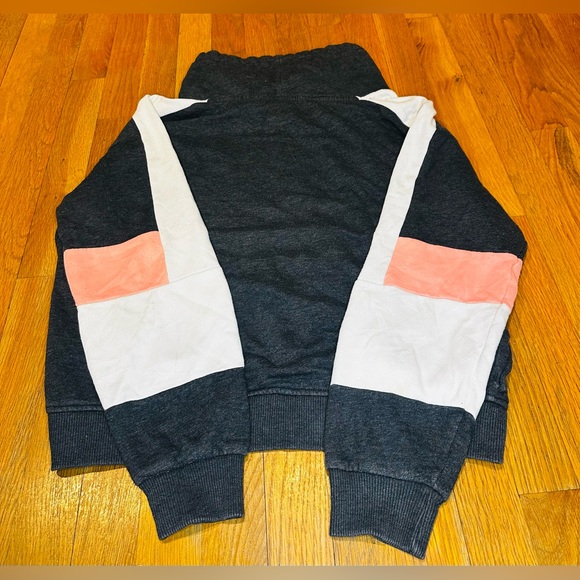 PINK Victoria’s Secret Hoodie Women’s M Gray Colorblock Pullover Sweatshirt - Picture 4 of 8